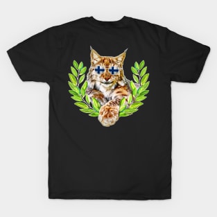 The finland lynx cat in freedom a wild cat in satisfaction T-Shirt